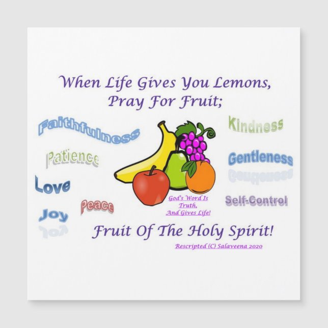 Dulce recordatorio de las frutas del Espíritu Sant (Anverso)