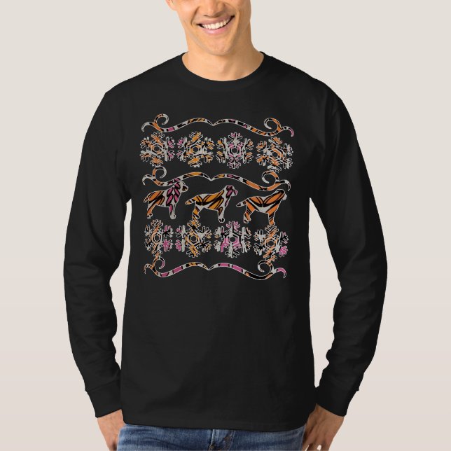 Dulce Retro Rosado Labrador Navidades feos suéter (Anverso)