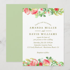 Dulce romántico | Invitación a la boda floral