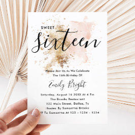 Dulce Rosa Y Oro 16 Invitaciones 16º Cumpleaños