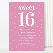 Dulce rosado 16 Invitación