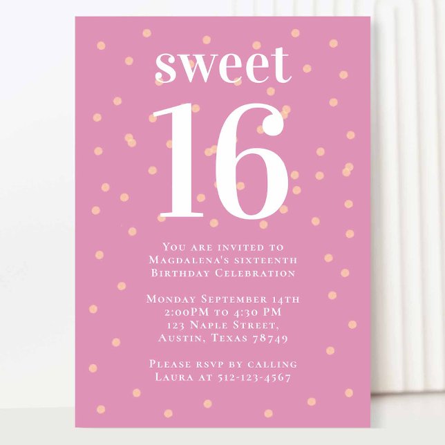 Dulce rosado 16 Invitación (Subido por el creador)