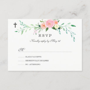 Dulce RSVP de Bautizo Floral