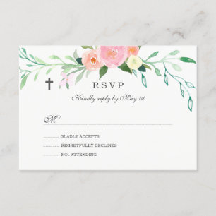Dulce RSVP de Bautizo Floral