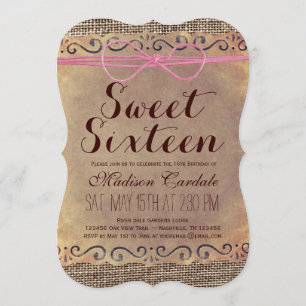 Dulce Rústica Vintage Invitaciones de Cumpleaños