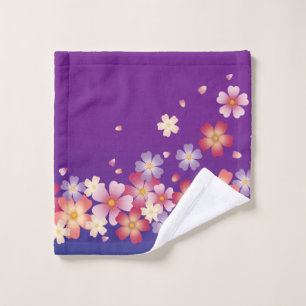 Dulce Sakura Flores Kimono Estilo Azul y Púrpura