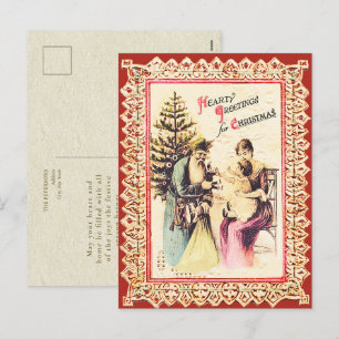 Dulce Santa de Navidad vintage con familia 