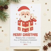 Dulce Santa Feliz Navidad Tarjeta Personalizada Si