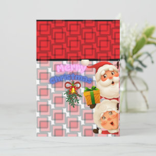 Dulce Santa y Sra. Claus Feliz Navidad Saludo