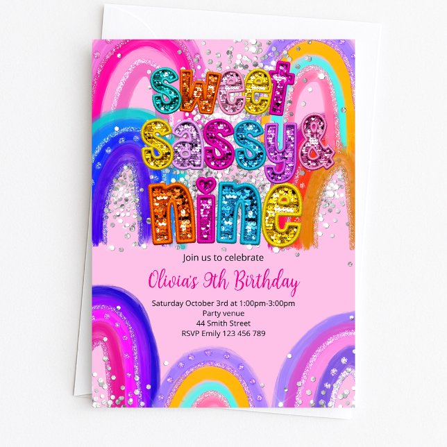 Dulce Sassy y 9 Invitación de Cumpleaños (Subido por el creador)