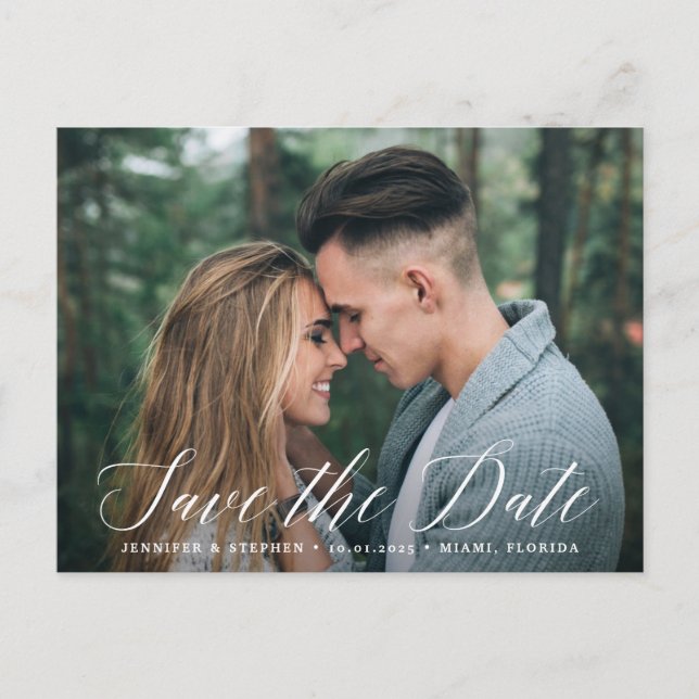 Dulce Script | Tarjeta Postal de Guardar la Fecha (Anverso)