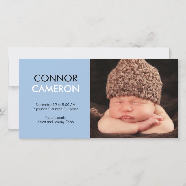 Dulce simplicidad Anuncio de nacimiento de bebé -  (Anverso)