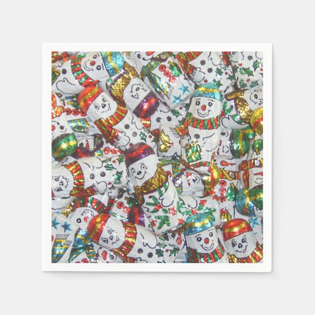 Dulce Snowmen papel servilleta (Anverso)