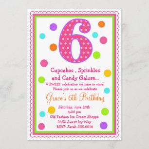 Dulce sorpresa 6º cumpleaños invitación