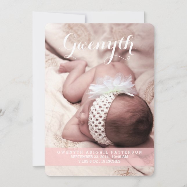 Dulce sueño dos foto anuncio de nacimiento moderno (Anverso)