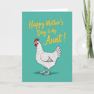 Dulce tarjeta de arte de gallina del día de la mad