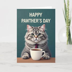 Dulce Tarjeta de Arte de Gatos para el Día del Pad