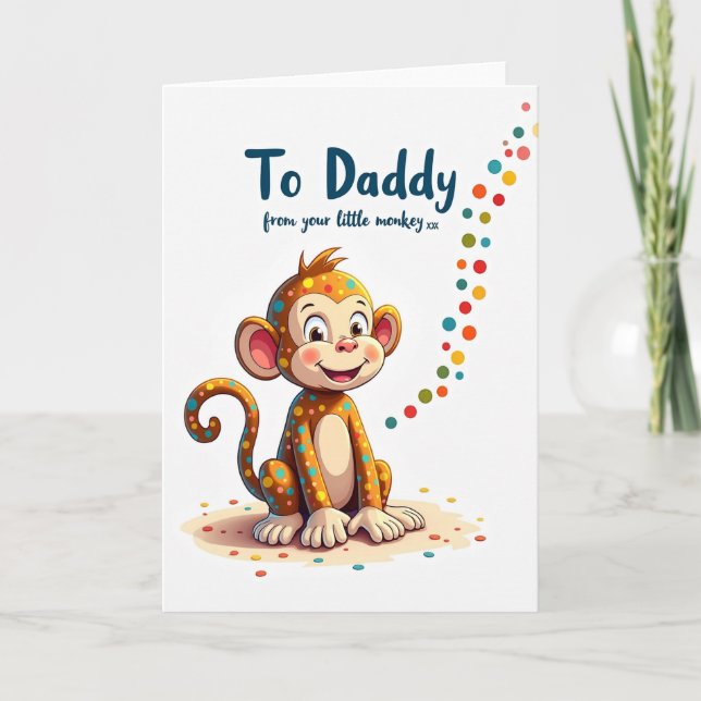 Dulce tarjeta de arte de primates para el Día del  (Anverso)