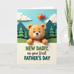 Dulce tarjeta de arte para el primer día del padre