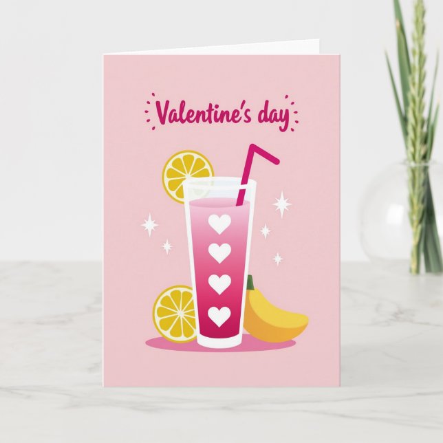 Dulce tarjeta de bebida del día de San Valentín (Anverso)