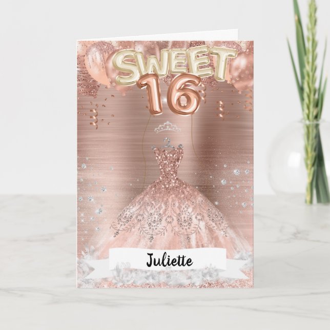 Dulce tarjeta de cumpleaños 16 (Anverso)