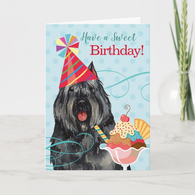 Dulce tarjeta de cumpleaños Bouvier des Flandres (Anverso)