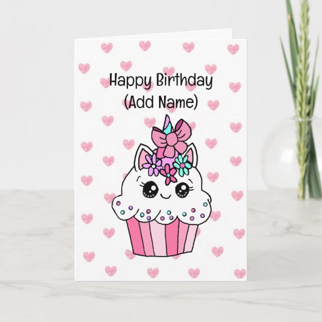 Dulce tarjeta de cumpleaños para ella | Torta de u (Anverso)