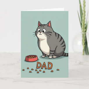 Dulce Tarjeta de Día del Padre Gatito
