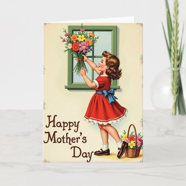 Dulce tarjeta de flores del día de la madre (Anverso)