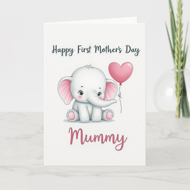 Dulce tarjeta de primer día de la madre para bebé (Anverso)