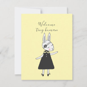 Dulce tarjeta de Recién nacido de bienvenida Bunny