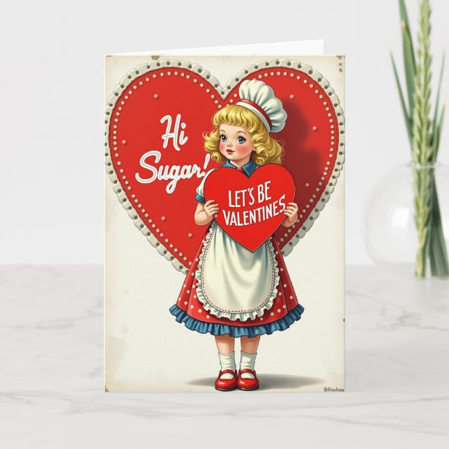 Dulce tarjeta de San Valentín, hola azúcar (Anverso)