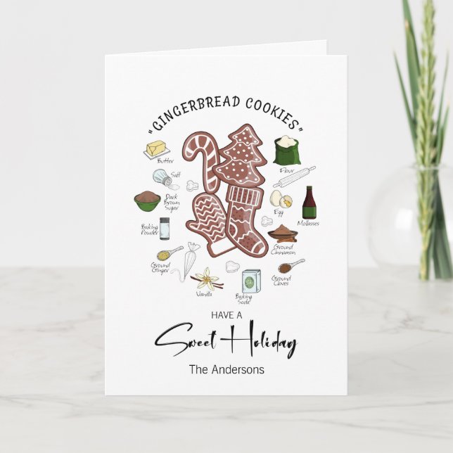 Dulce tarjeta de vacaciones Gingerbread Holiday (Anverso)