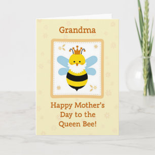 Dulce tarjeta del día de la abuela Reina Abeja