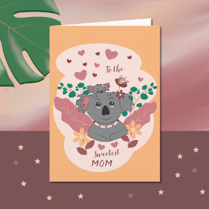 Dulce tarjeta del día de la madre del Personalizad