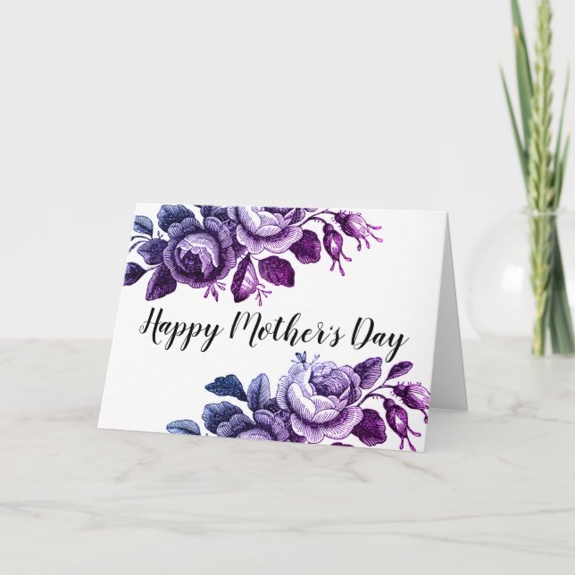 Dulce tarjeta del día de la madre floral (Anverso)