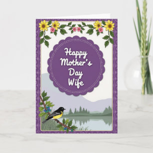Dulce tarjeta del Día de la Madre Lago Bird