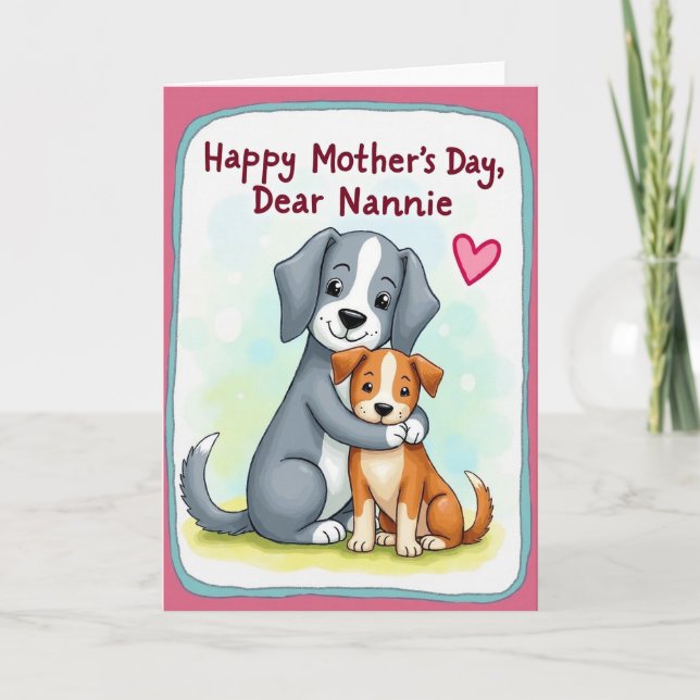 Dulce Tarjeta del Día de la Madre Perros (Anverso)