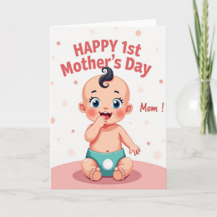 Dulce tarjeta del primer día de la madre para mamá
