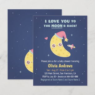 Dulce Te Amo Hasta la Luna y de Regreso Invitación