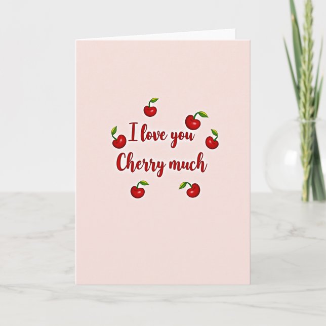 Dulce Te Amo Mucho Cereza Tarjeta (Anverso)