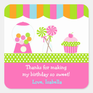 Dulce tienda Candy Birthday Pary Favor Pegatinas