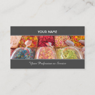 Dulce tienda de dulces tarjeta de visita premium