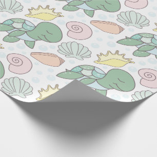 Dulce Tortuga De Mar Y Papel De Envoltura De Bebé