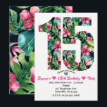 Dulce tropical 15 15ª invitación a fiesta de cumpl<br><div class="desc">Dulce Tropical 15 Invitaciones a la Fiesta de Cumpleaños 15. Personalizar para cualquier evento.</div>