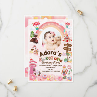 Dulce un cumpleaños Donuts Invitación al cumpleaño