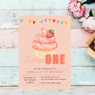 Dulce UNO, invitación a la tarta de cumpleaños núm