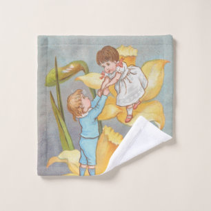 Dulce Valentín Retro Lindo, niños y narcisos