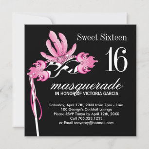 Dulce y dieciséis invitaciones a la fiesta de masc
