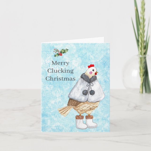 Dulce y Divertida Señora Pollo Alegre Navidad Cloq (Anverso)
